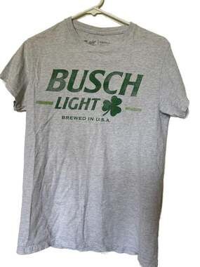 Brew City Busch Light St. Patrick's Day Clover Logo Heather Grey T-Shirt